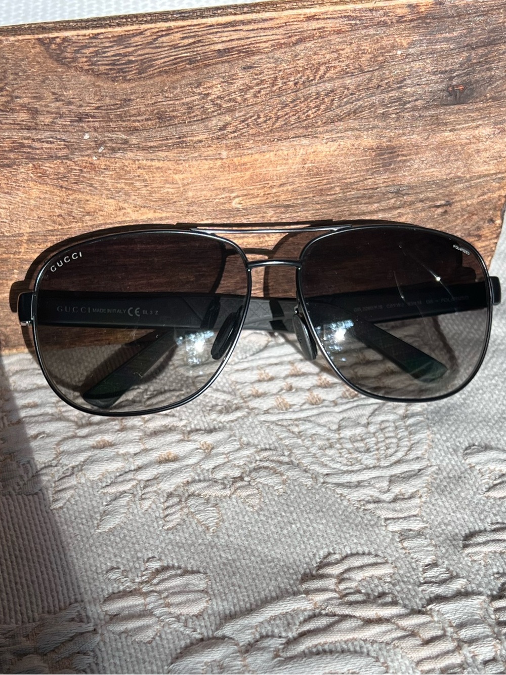 π»NEW Gucci GG2260/F/S C0YWJ Sunglasses 63/14 135 Black Polarized Gradient Italy